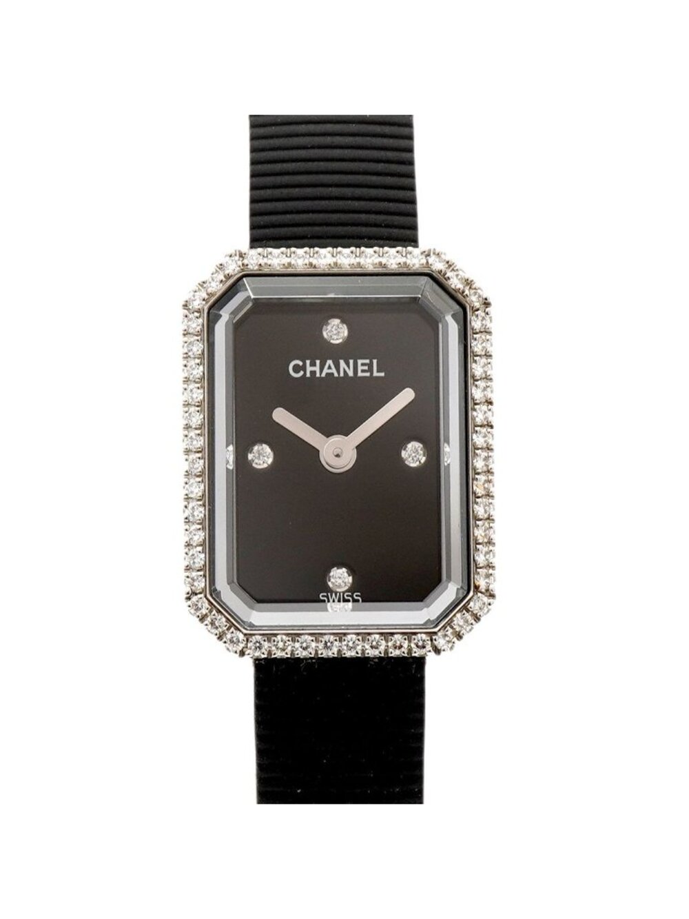 Chanel Premiere Diamond Bezel Black Dial Watch